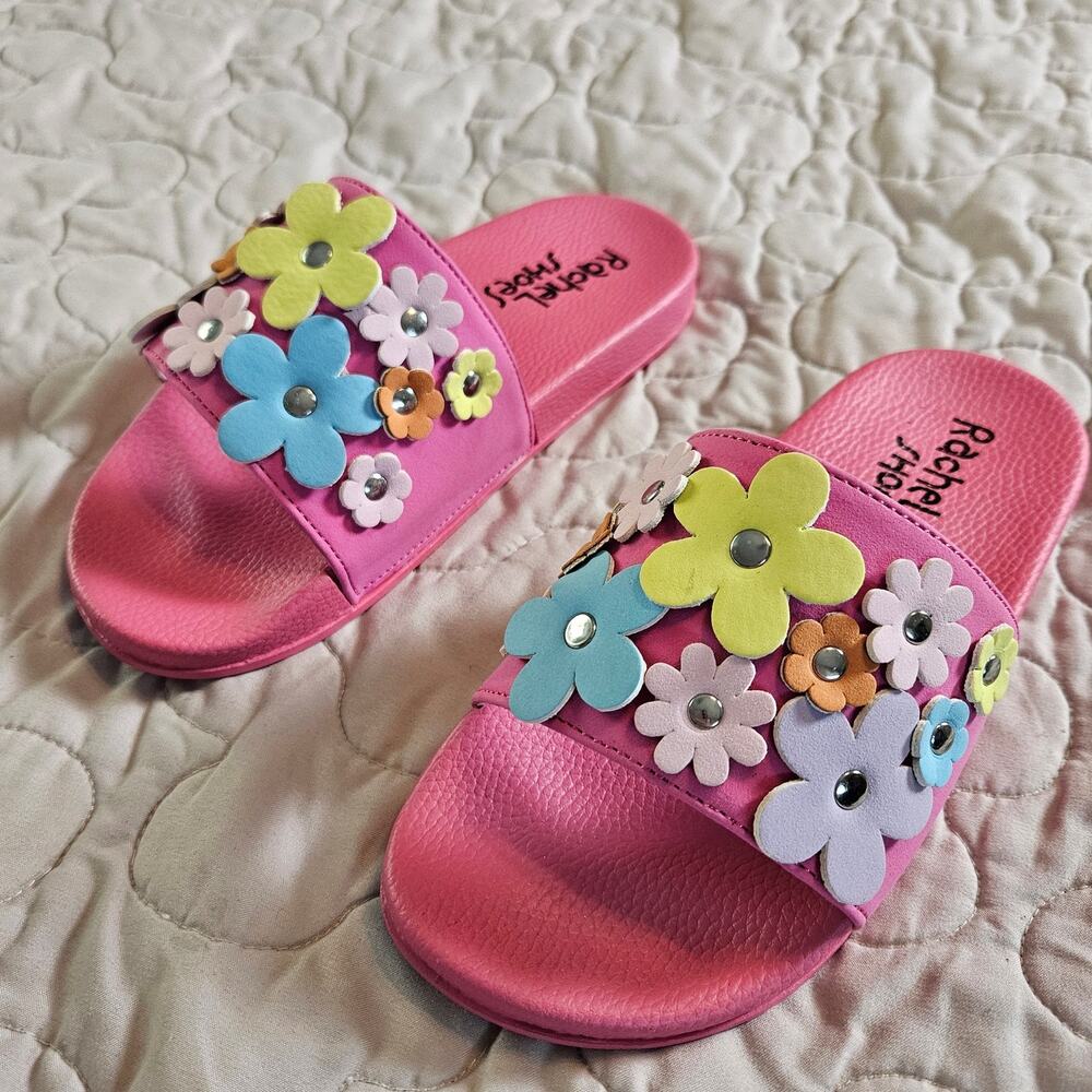 New in Box Rachel Maui Fuschia Slides Sz 3 Girls